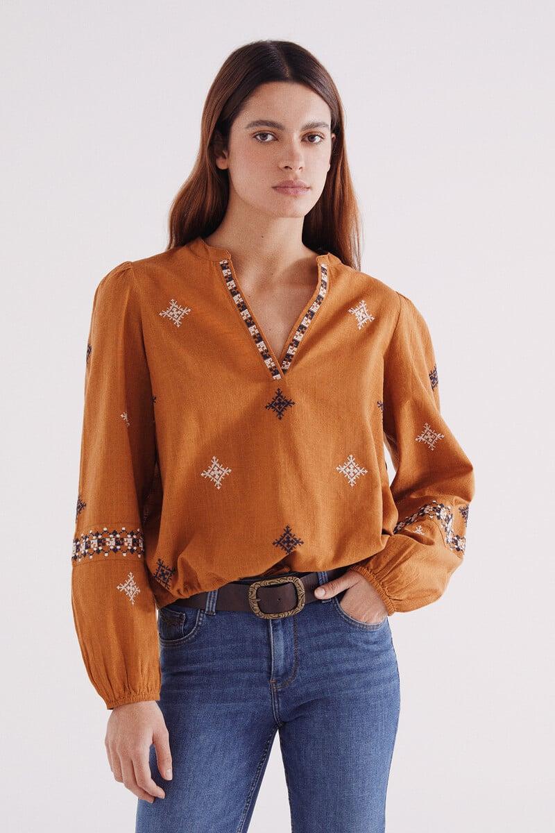 Cortefiel Blusa Bordados étnicos