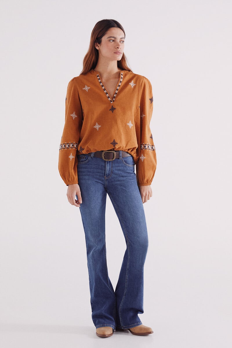 Cortefiel Blusa Bordados étnicos