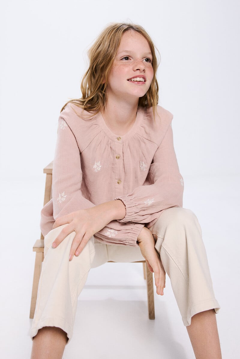 Cortefiel Blusa Bordados Niña