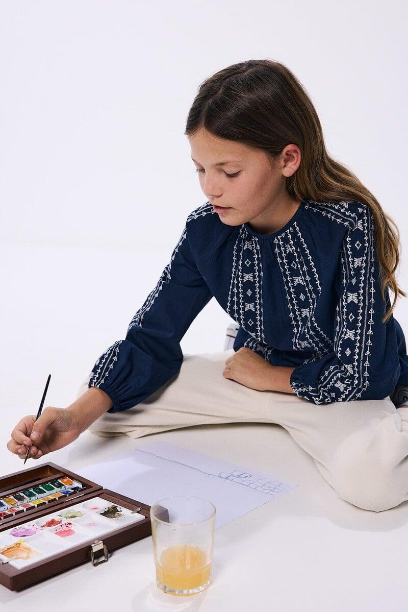 Cortefiel Blusa bordados niña