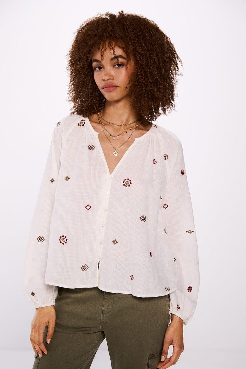 Cortefiel Blusa bordados