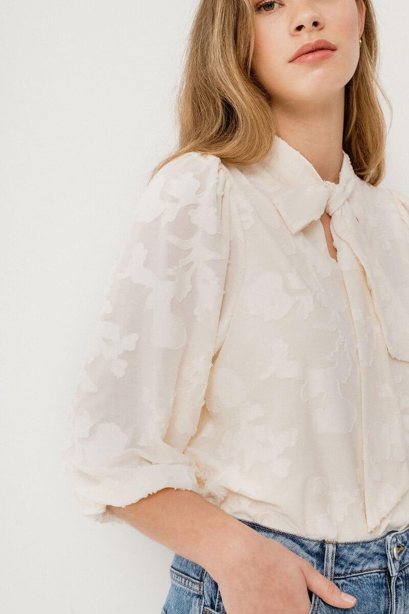 Cortefiel Blusa Brocados Con Lazada