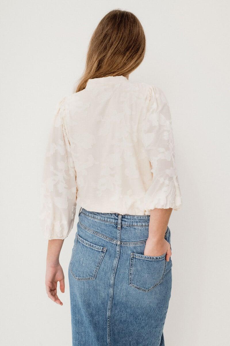 Cortefiel Blusa Brocados Con Lazada