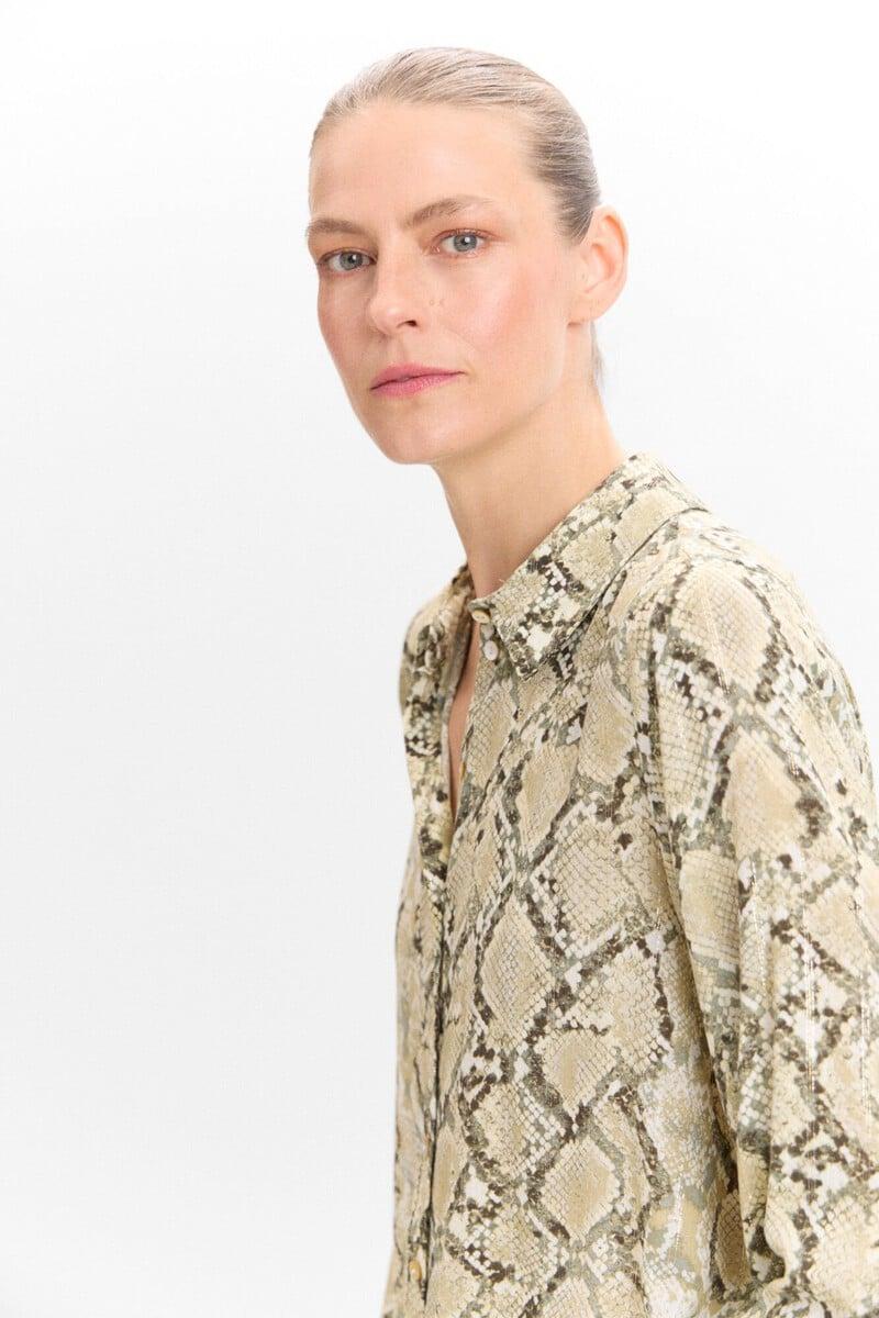 Cortefiel Blusa Camisera Serpiente
