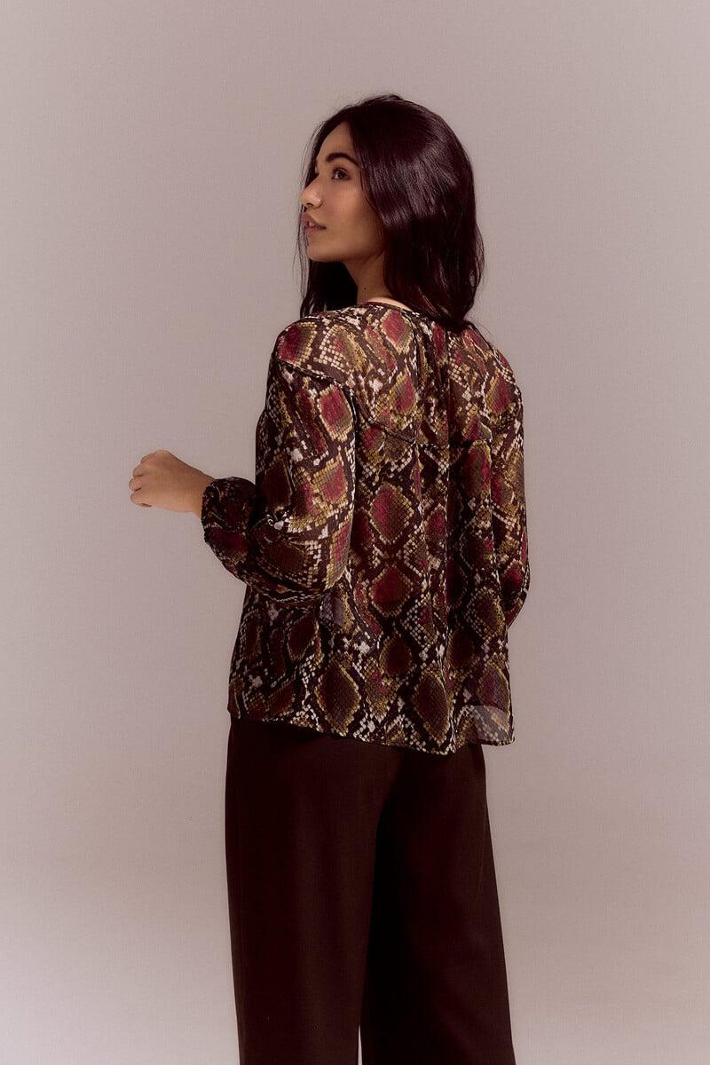 Cortefiel Blusa Canesú Fruncido