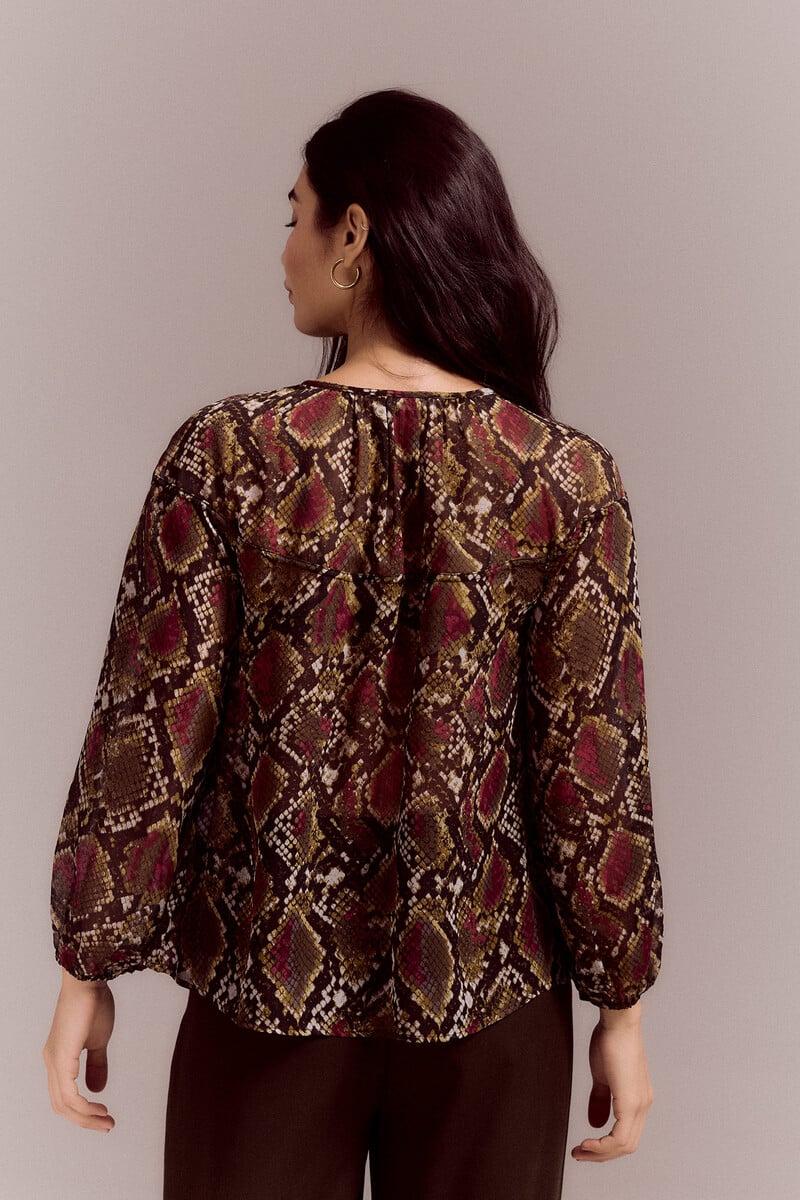 Cortefiel Blusa Canesú Fruncido