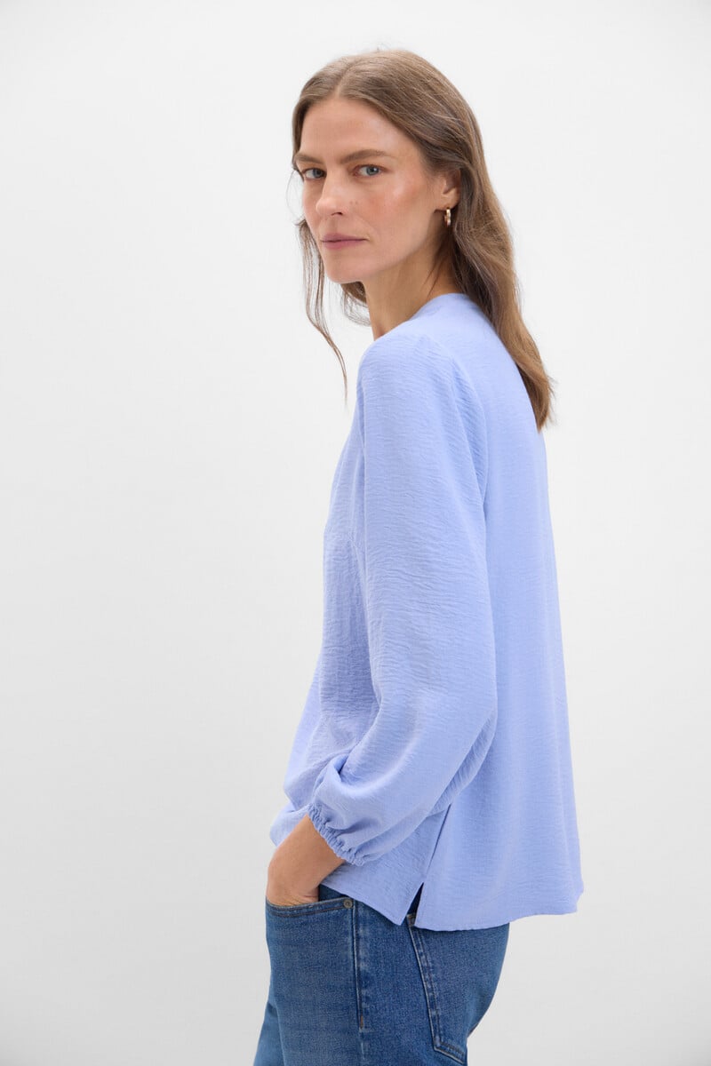 Cortefiel Blusa Cuello Mao Manga Larga