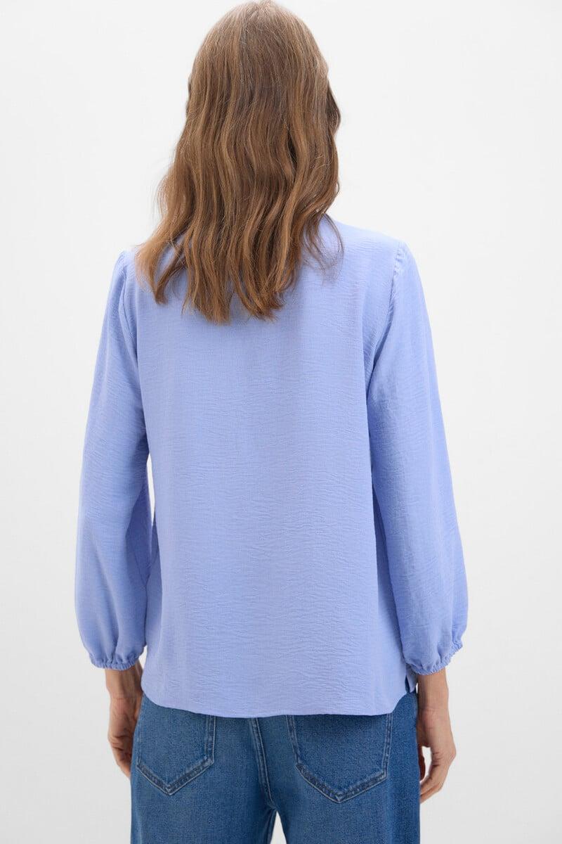 Cortefiel Blusa Cuello Mao Manga Larga