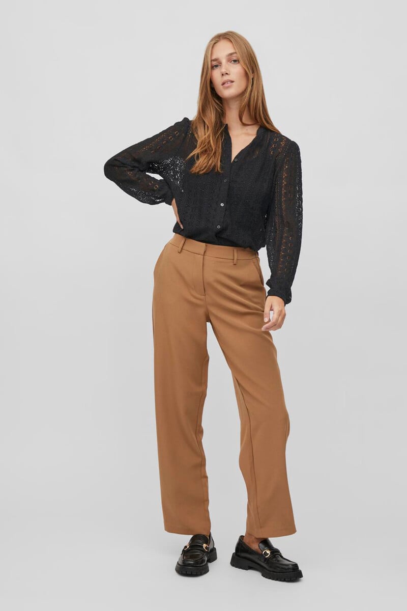 Cortefiel Blusa De Encaje Con Manga Larga
