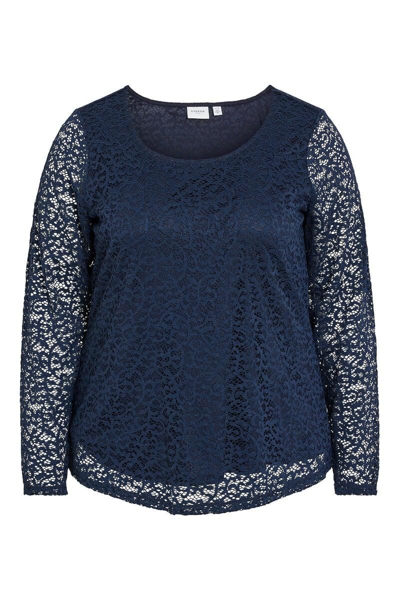 Cortefiel Blusa de encaje curvy