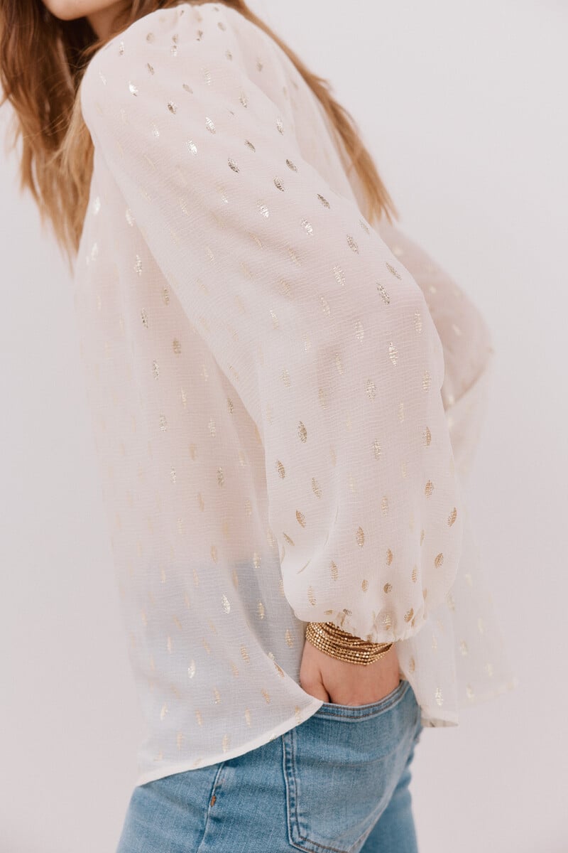 Cortefiel Blusa Detalle Nido De Abeja