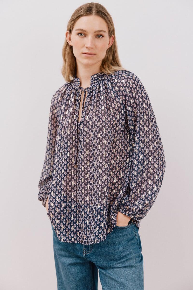 Cortefiel Blusa Detalle Nido De Abeja