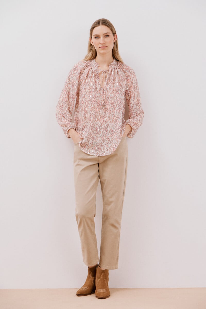 Cortefiel Blusa Detalle Nido De Abeja