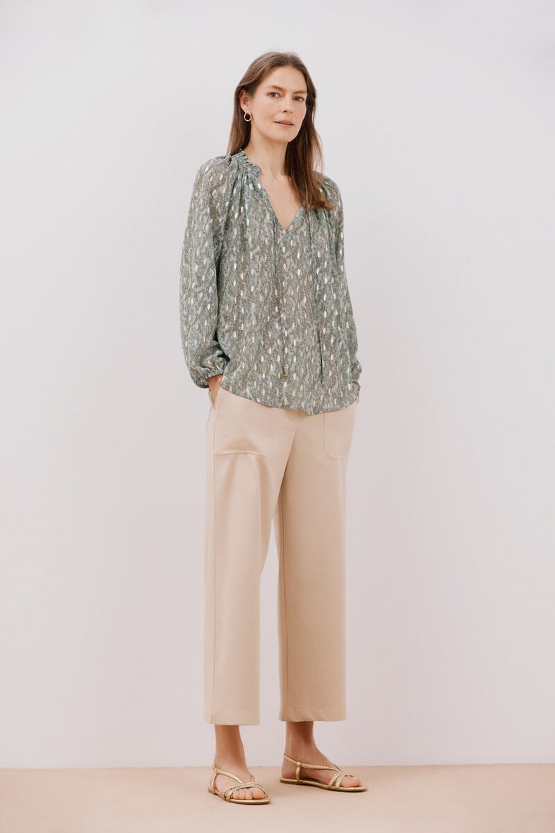 Cortefiel Blusa Detalle Nido De Abeja