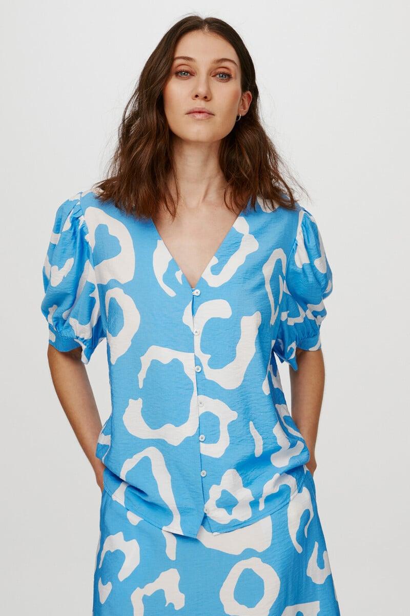 Cortefiel Blusa Ecovero y mangas globo