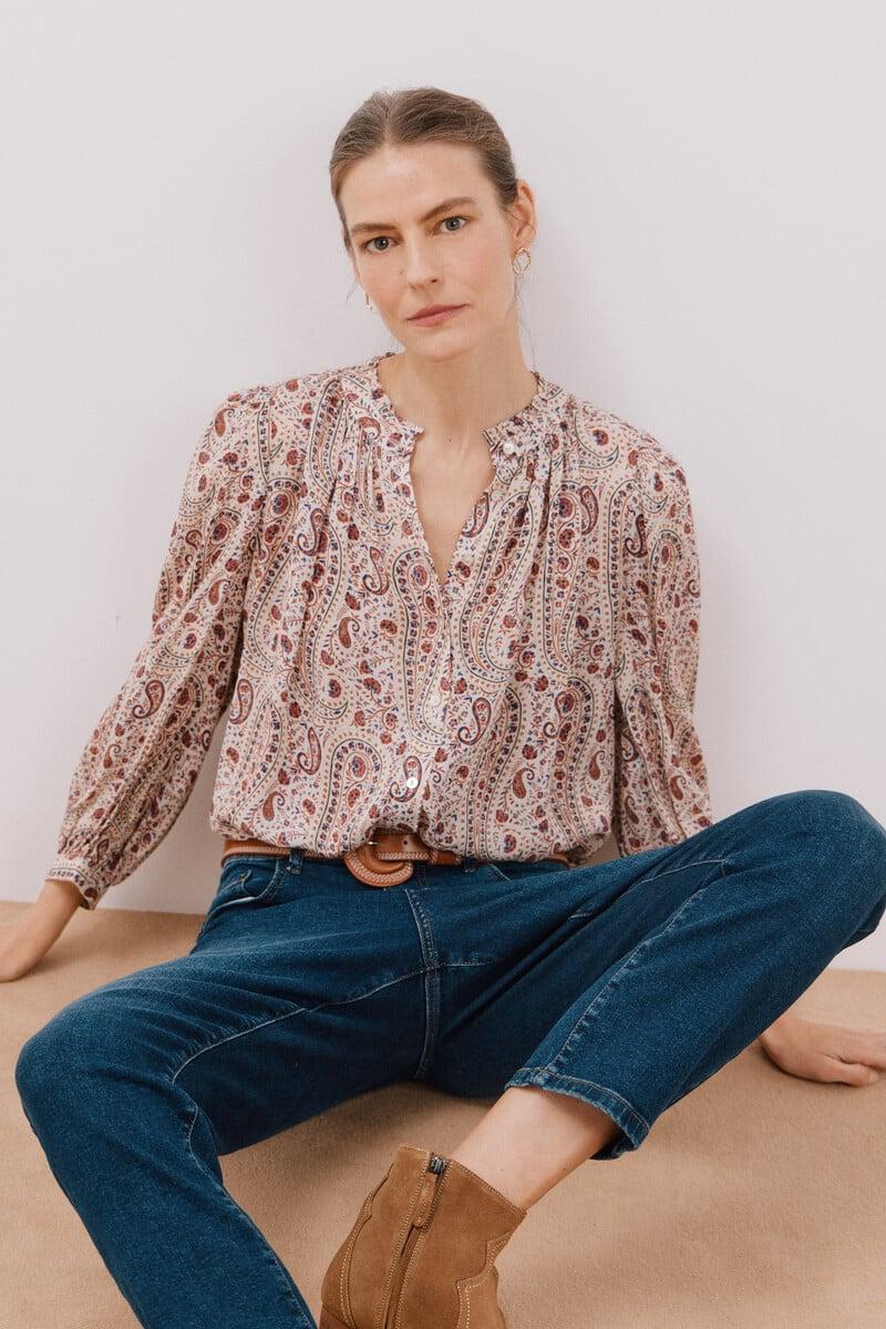 Cortefiel Blusa Estampada