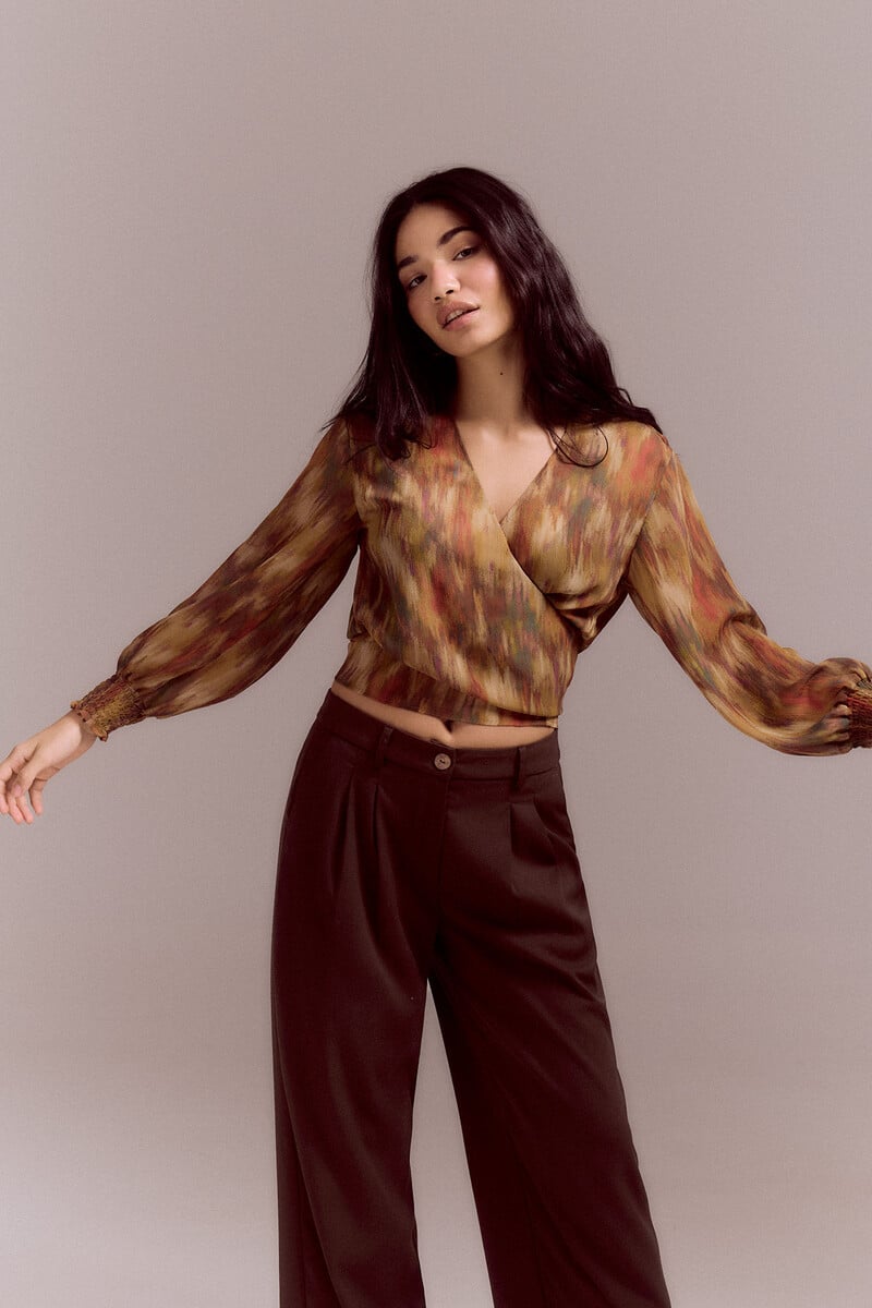 Cortefiel Blusa estampada lazada