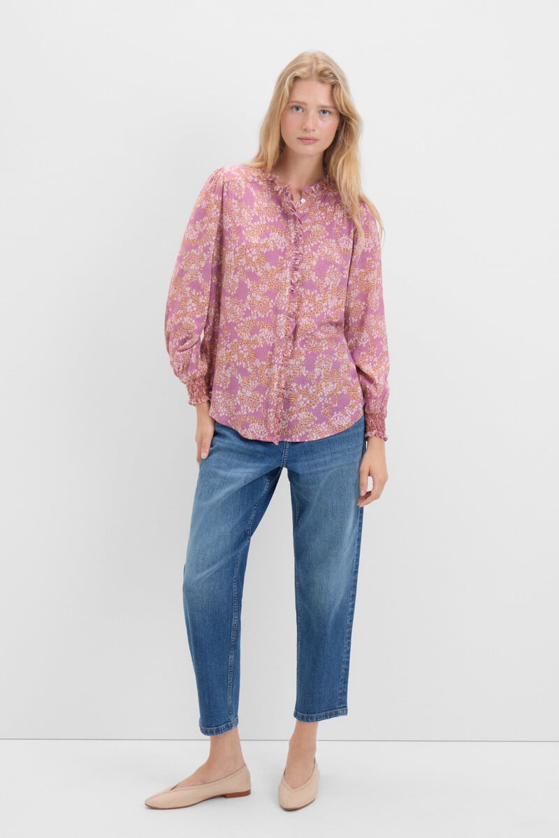 Cortefiel Blusa Estampada Mancha Animal