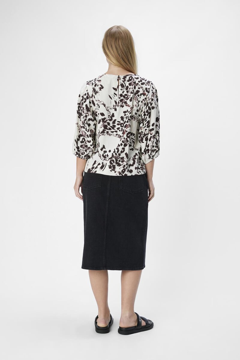 Cortefiel Blusa Estampada Manga 3/4