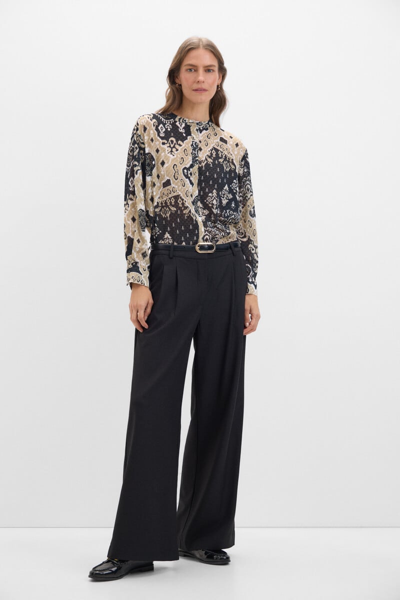 Cortefiel Blusa estampada tejido textura