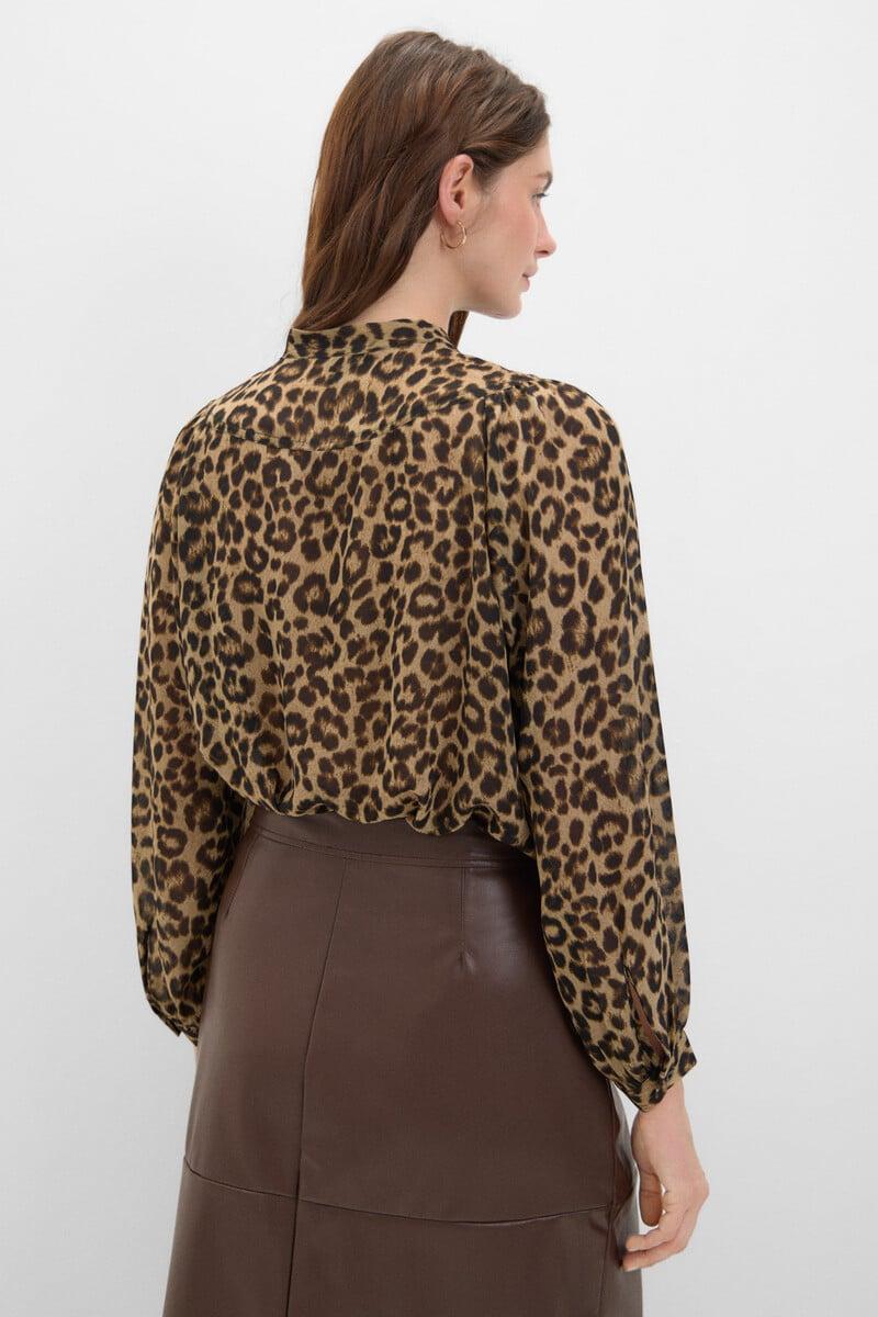 Cortefiel Blusa Estampado Leopardo