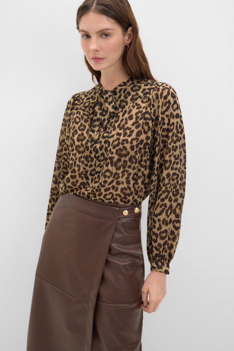 Cortefiel Blusa estampado leopardo