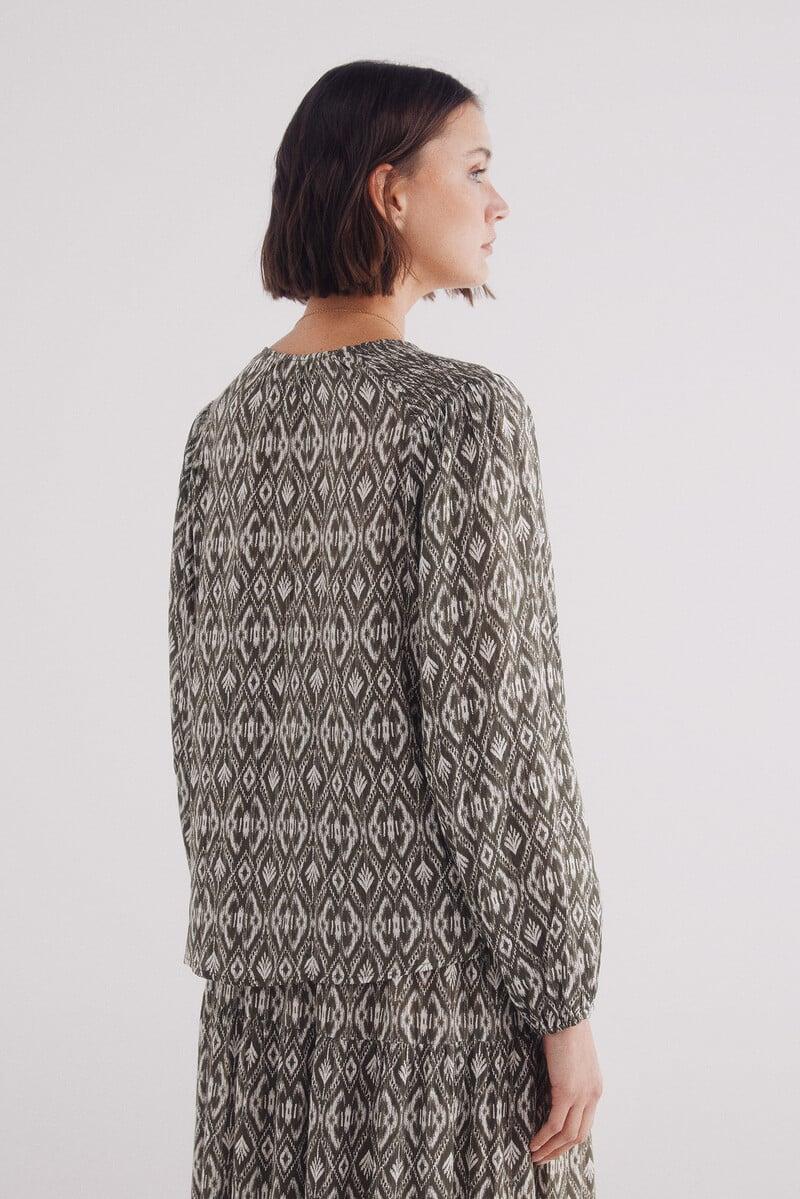 Cortefiel Blusa étnica Nido De Abeja