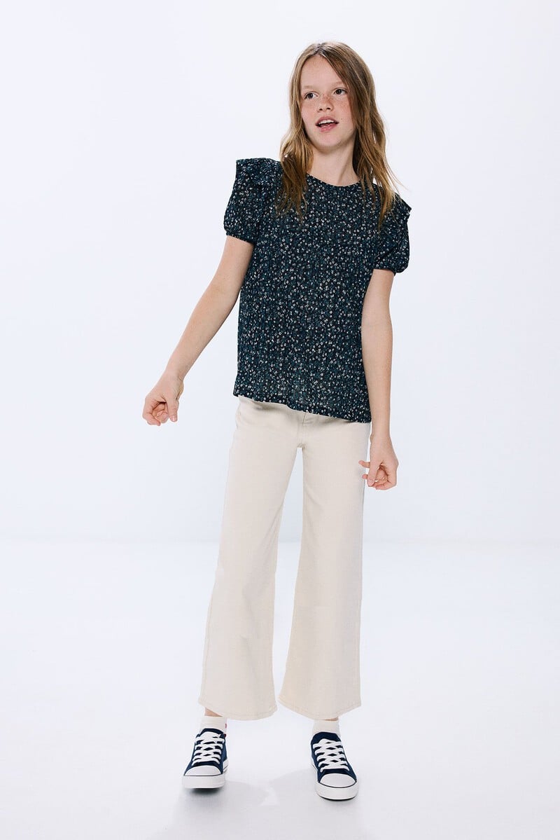 Cortefiel Blusa Flores Niña