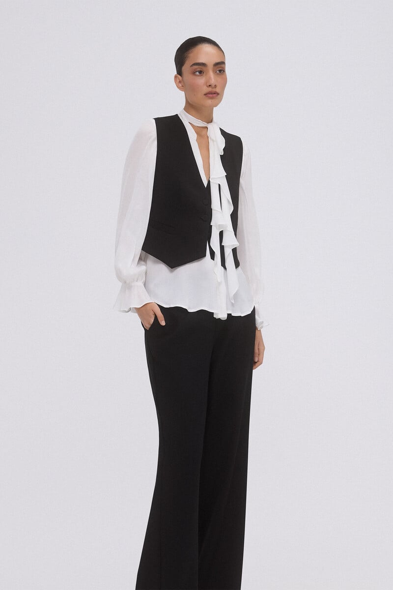 Cortefiel Blusa Fluida Romántica