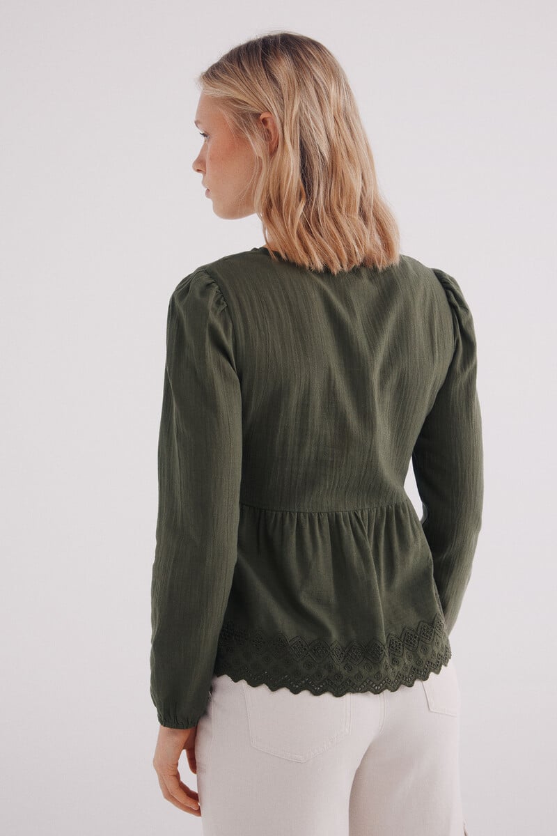 Cortefiel Blusa Laces Bordados