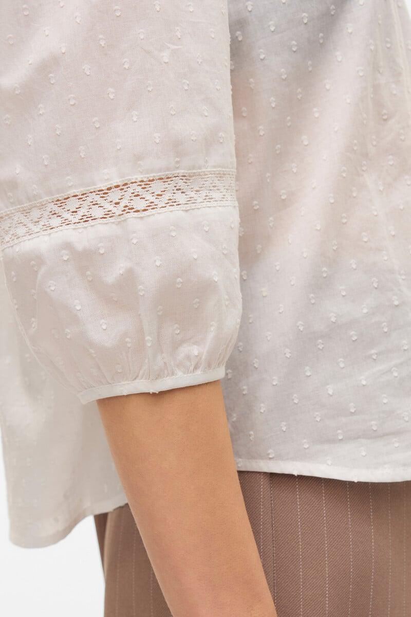 Cortefiel Blusa Manga 3/4 De Plumeti