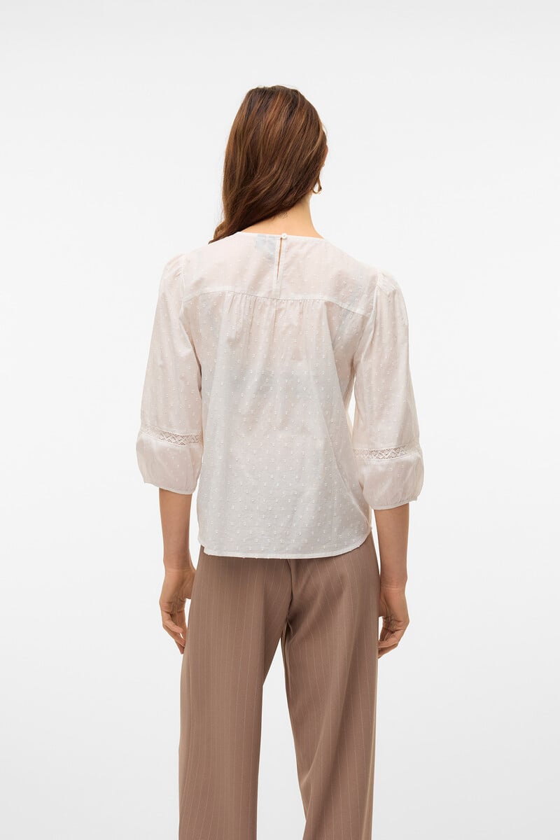 Cortefiel Blusa Manga 3/4 De Plumeti