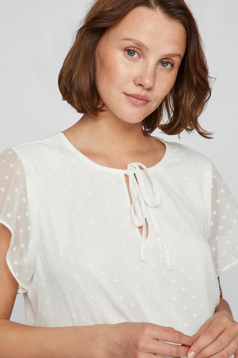 Cortefiel Blusa Manga Corta Plumeti