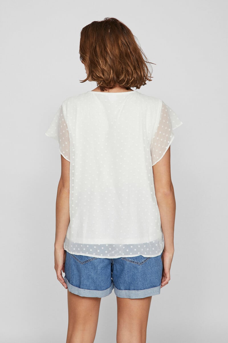 Cortefiel Blusa Manga Corta Plumeti