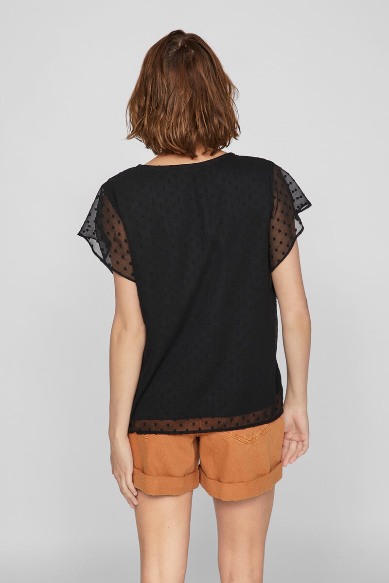 Cortefiel Blusa Manga Corta Plumeti