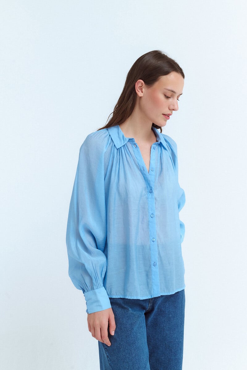 Cortefiel Blusa Manga Larga Abullonada