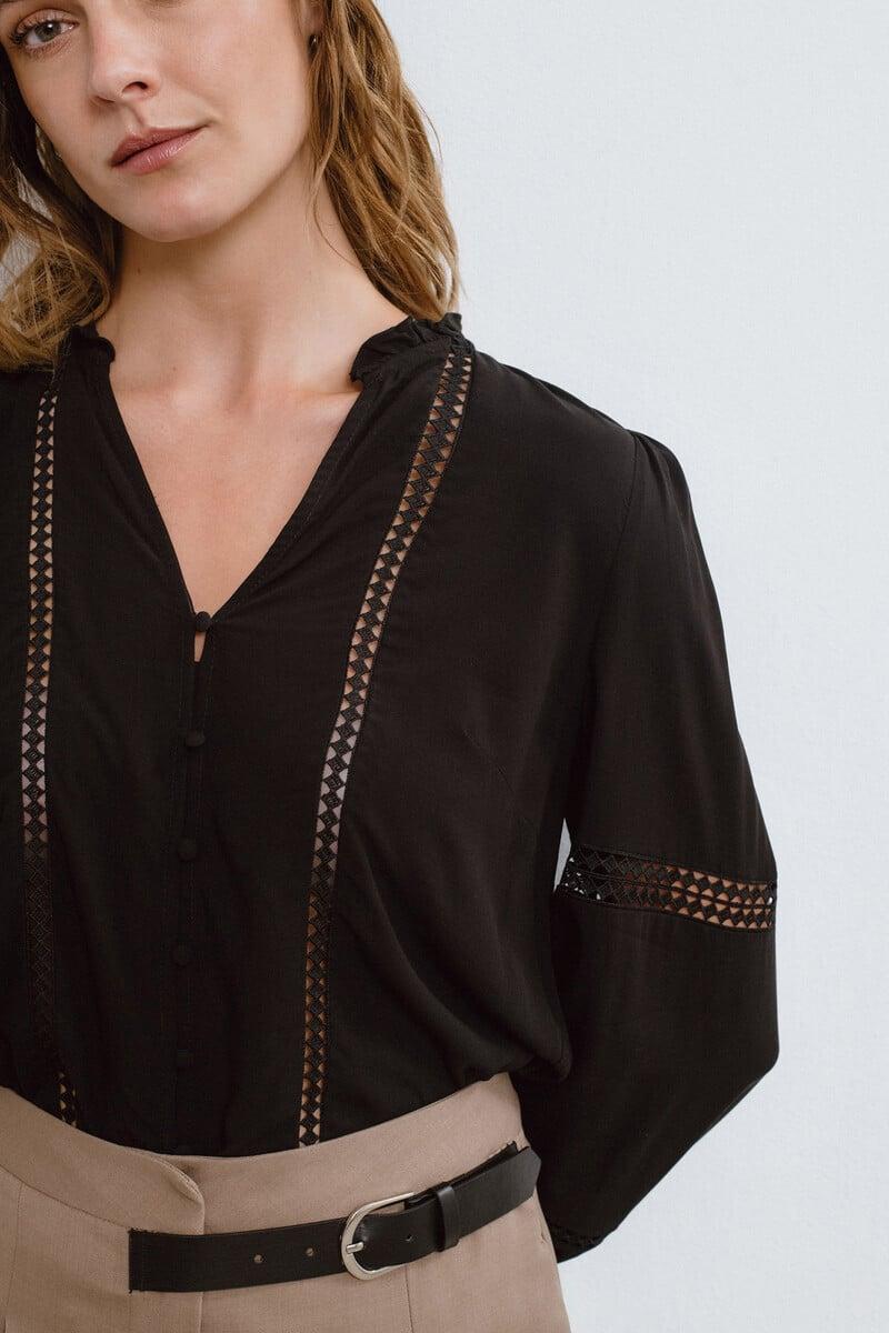 Cortefiel Blusa Manga Larga Calada