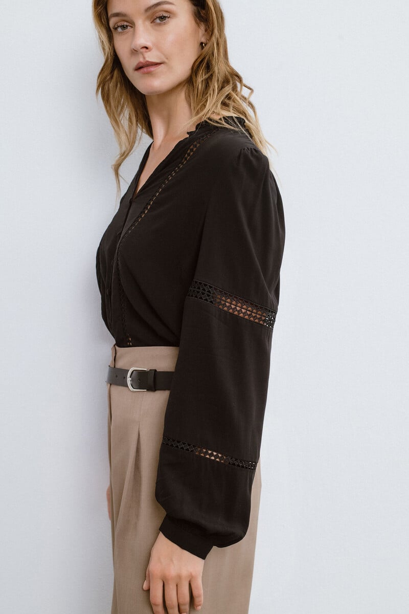 Cortefiel Blusa Manga Larga Calada