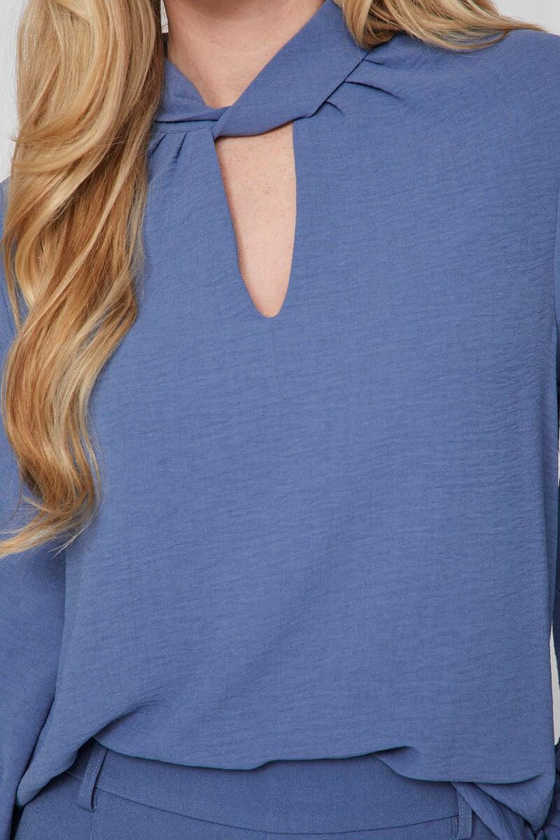 Cortefiel Blusa Manga Larga Cuello Nudo