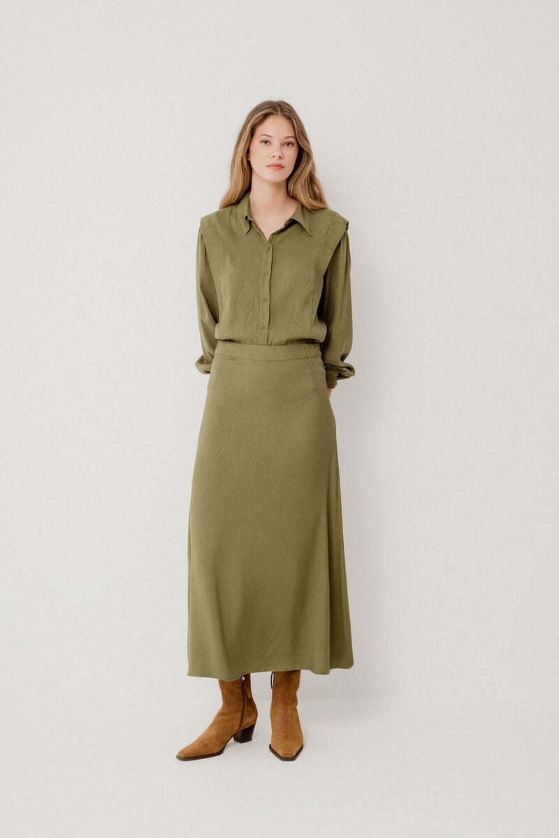 Cortefiel Blusa Manga Larga Estampada