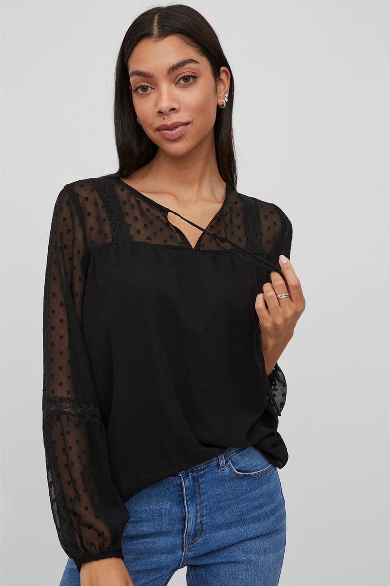 Cortefiel Blusa Manga Larga Plumeti