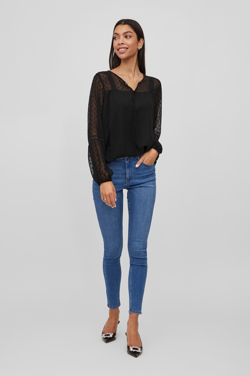 Cortefiel Blusa Manga Larga Plumeti