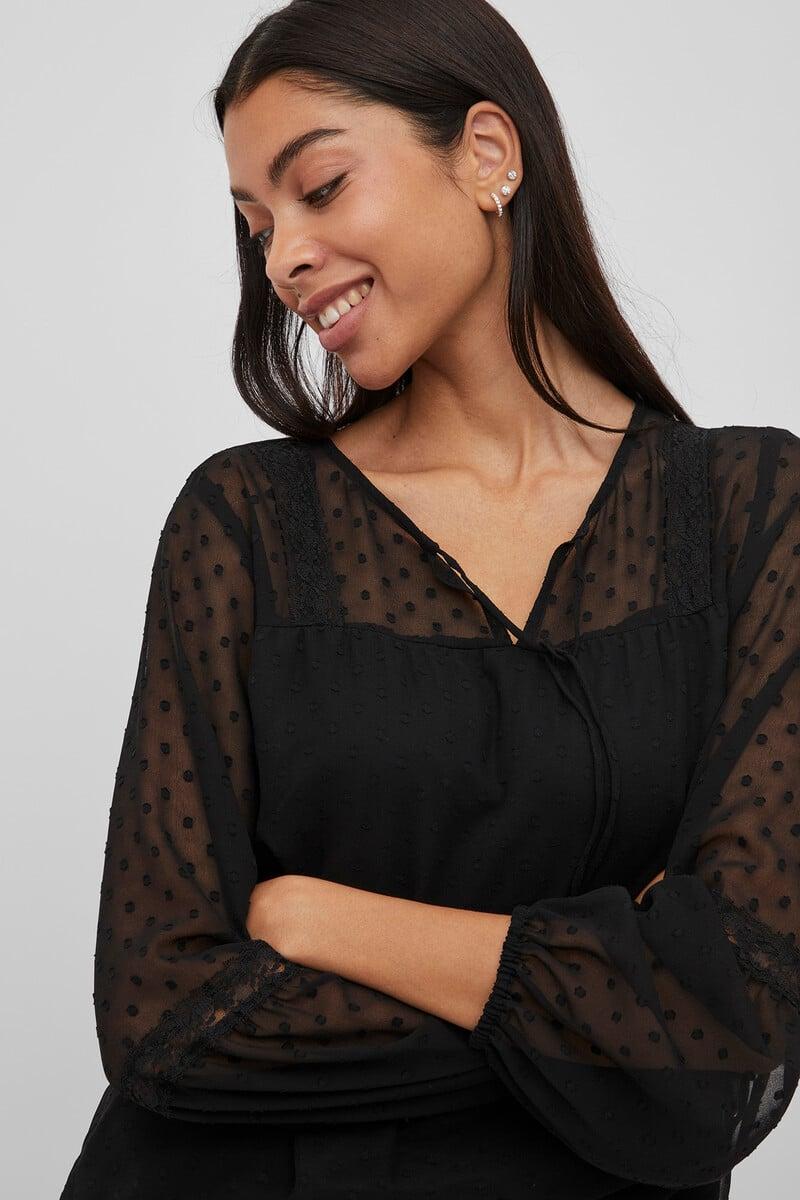 Cortefiel Blusa manga larga plumeti