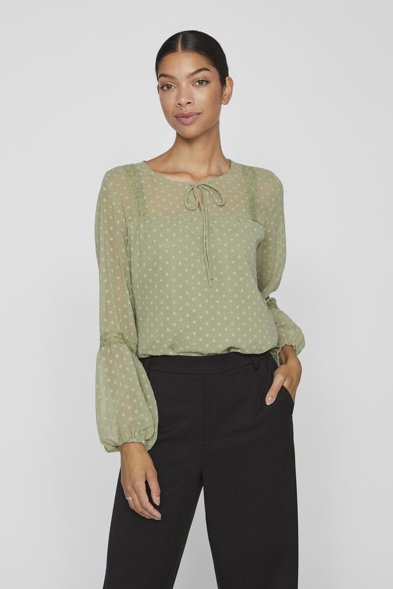 Cortefiel Blusa Manga Larga Plumeti