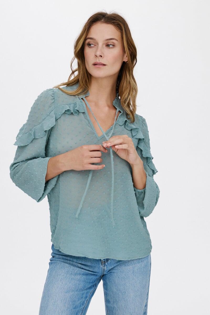 Cortefiel Blusa Manga Larga Plumeti