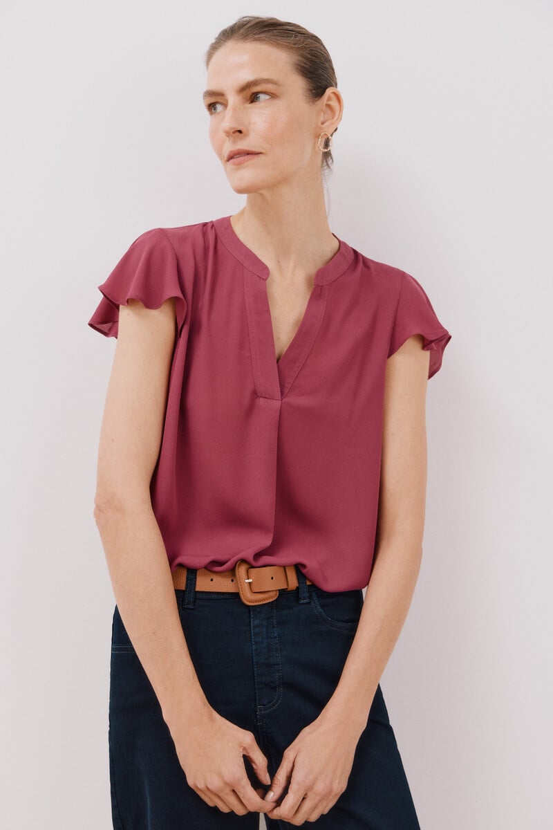 Cortefiel Blusa Manga Volante