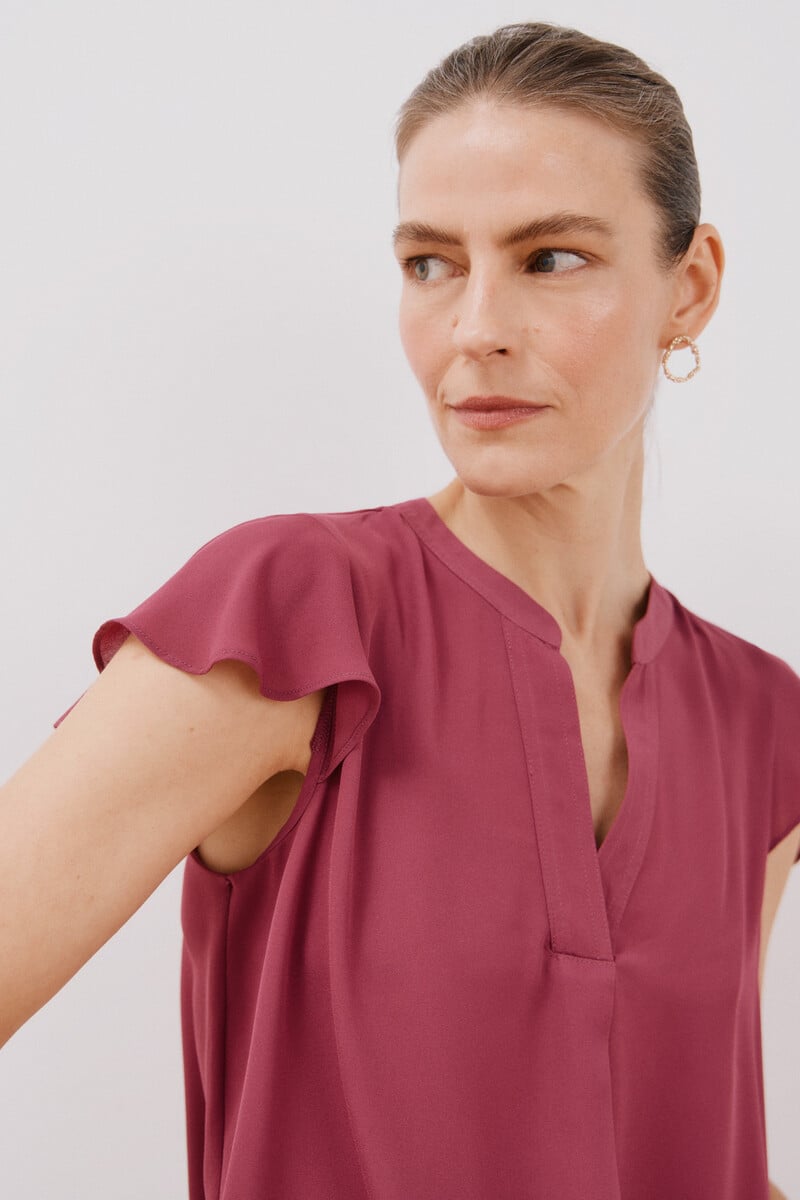 Cortefiel Blusa Manga Volante