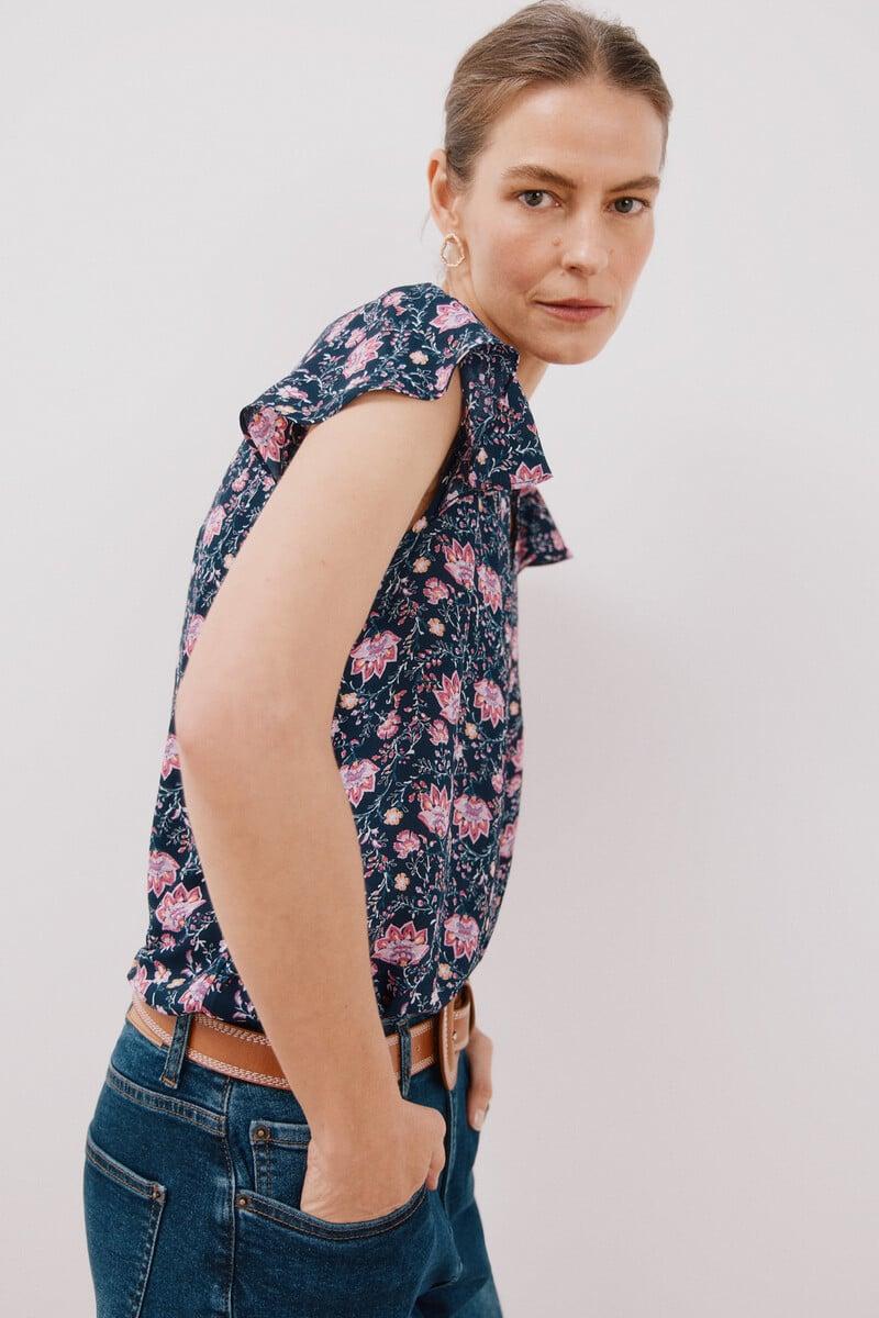 Cortefiel Blusa Manga Volante