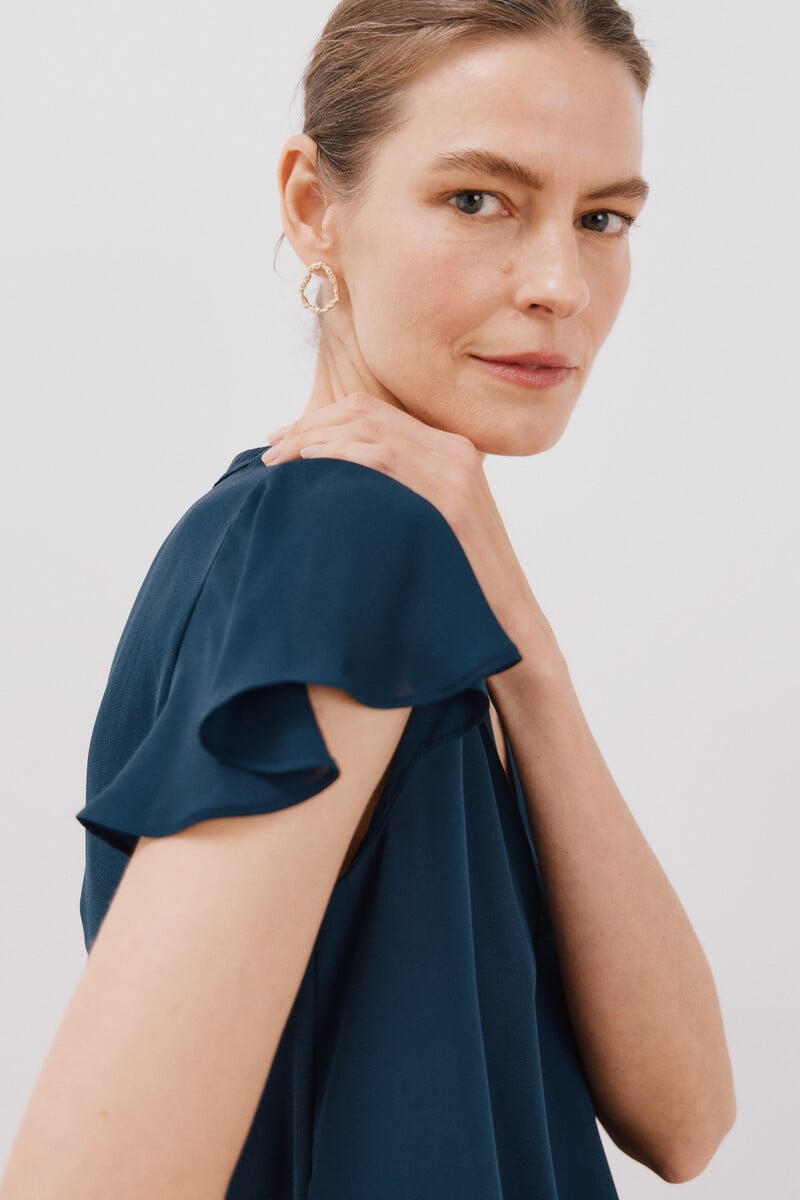 Cortefiel Blusa Manga Volante