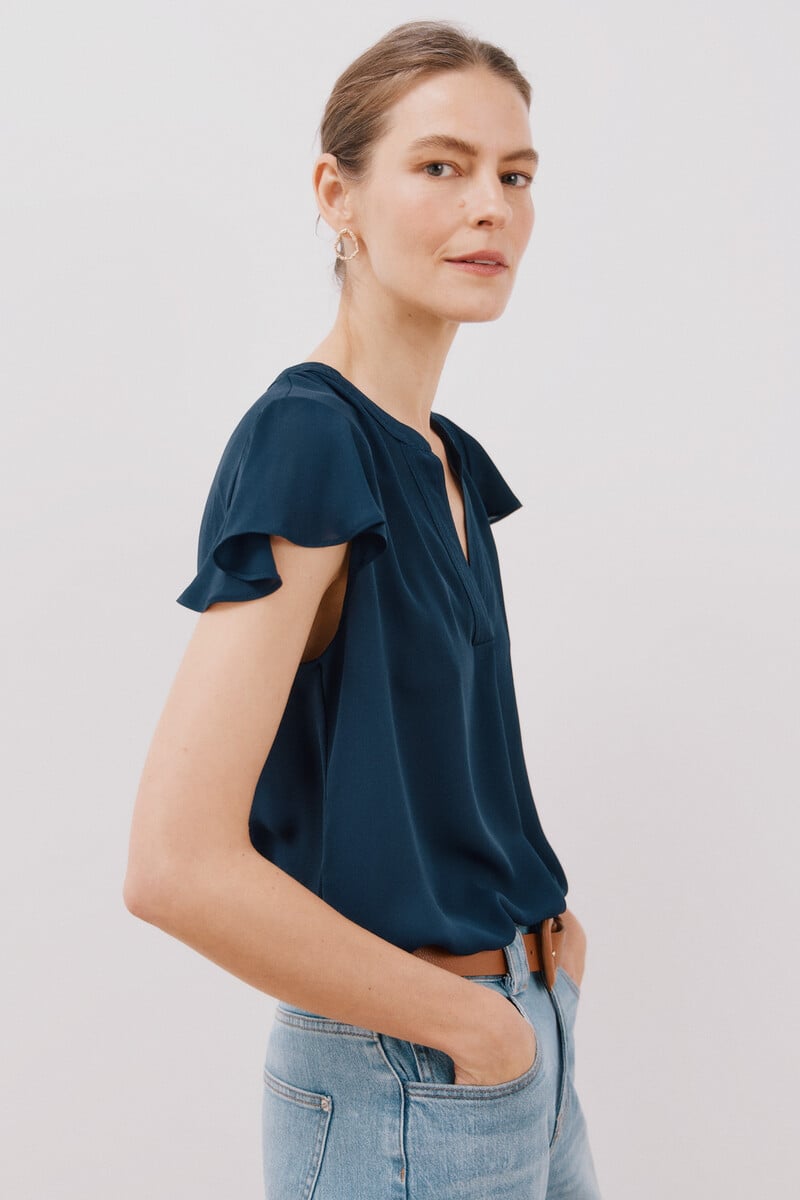 Cortefiel Blusa Manga Volante